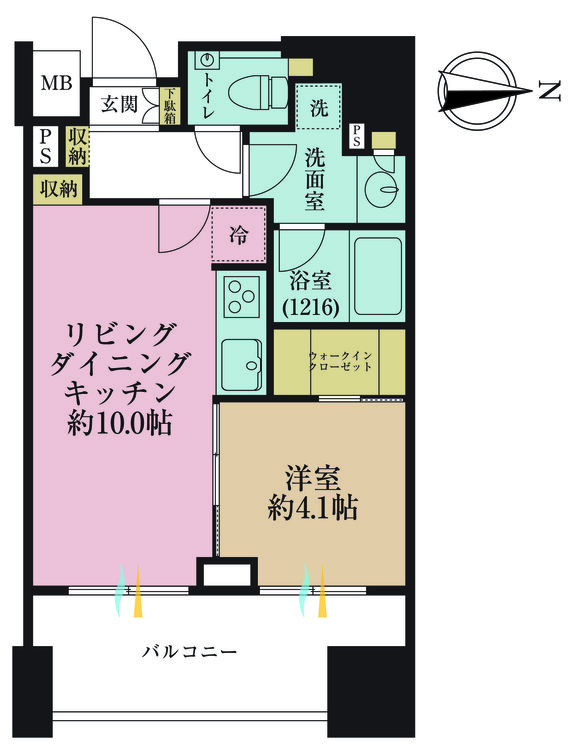 その他 1LDK、専有面積37.08m2、バルコニー面積9.45m2