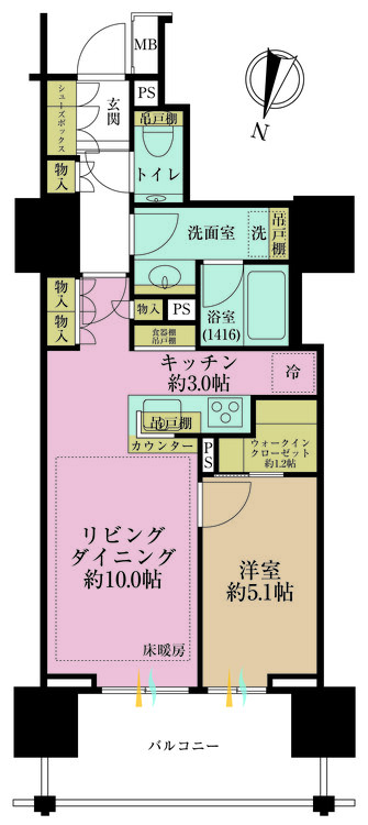 その他 1LDK、専有面積47.11m2、バルコニー面積9.25m2