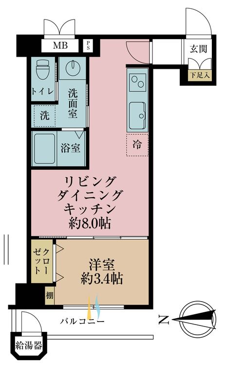 その他 1LDK、専有面積31.84m2、バルコニー面積5.49m2
