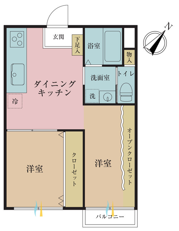 その他 2DK、専有面積33.16m2