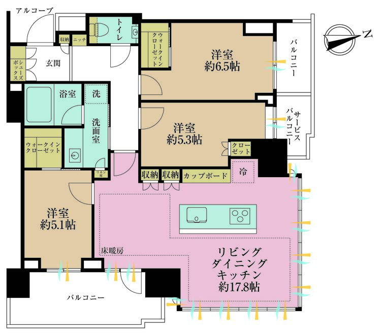 その他 3LDK、専有面積79.07m2、バルコニー面積12.42m2