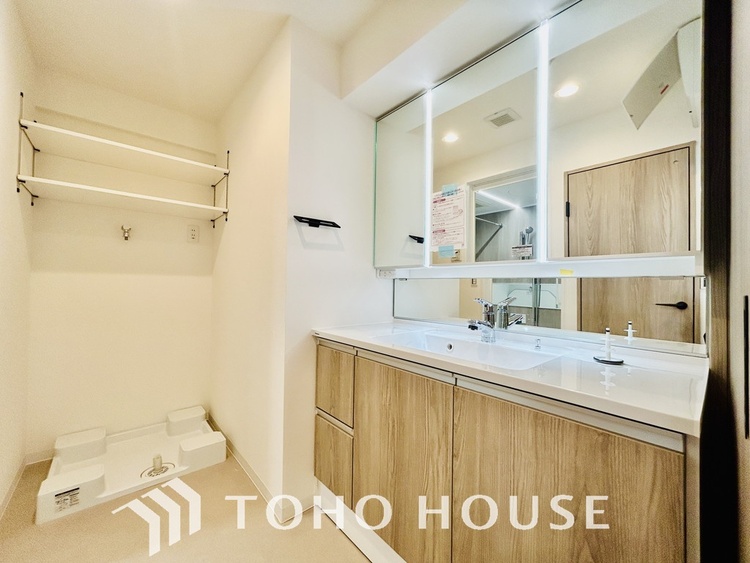 洗面 清潔感のある洗面室