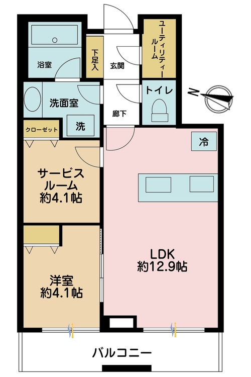 その他 2LDK、専有面積49.47?、バルコニー面積7.89? 