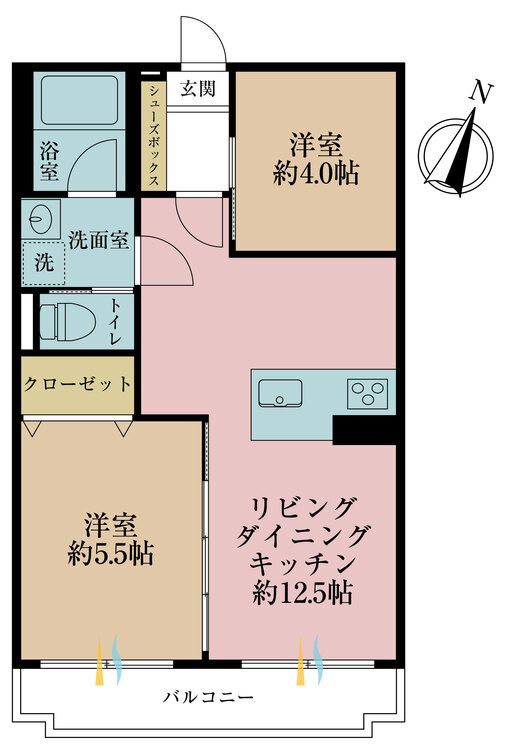 その他 2LDK専有面積47.73m2、バルコニー面積5.98m2