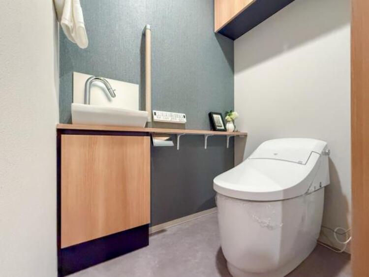 トイレ シンプルでシャープなフォルムは、そのデザイン性だけでなく汚れが拭きやすくお手入れ簡単です。