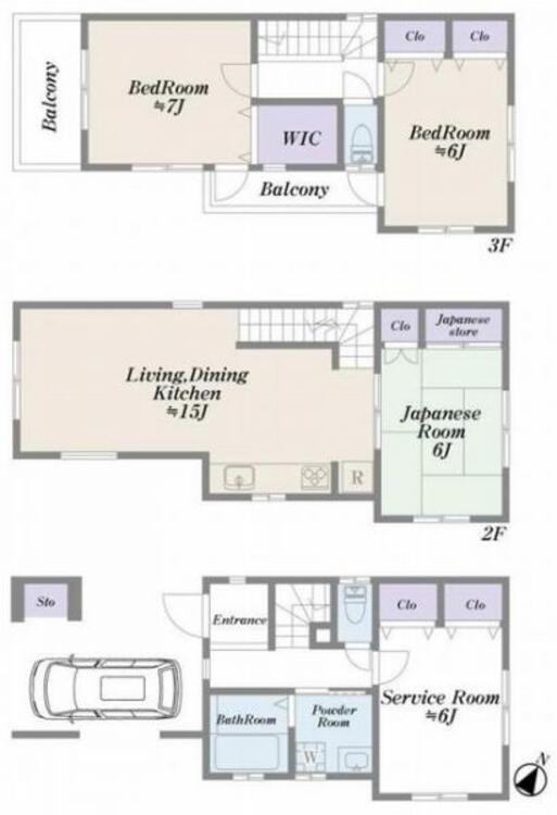 間取り 間取図　3ＬＤＫ+Ｓ