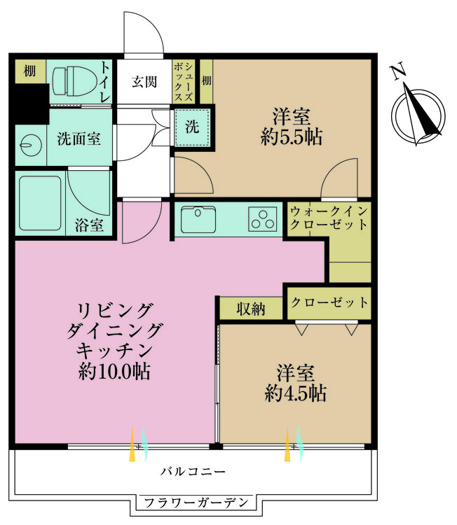 その他 2LDK、専有面積43.84m2
