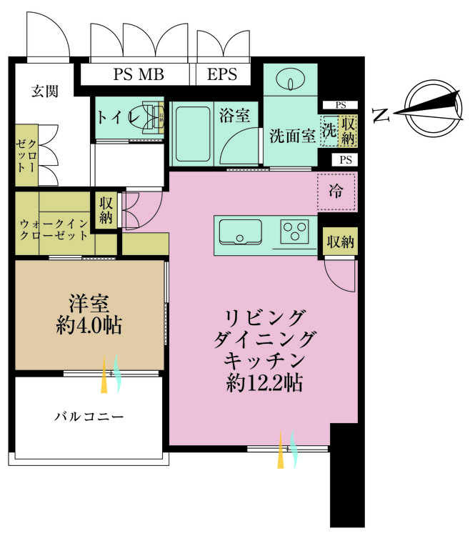その他 1LDK、専有面積44.17m2、バルコニー面積5.01m2