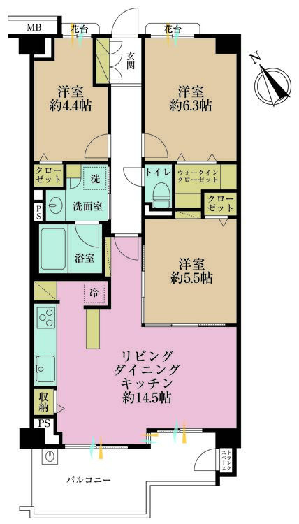その他 3LDK、専有面積70.92m2、バルコニー面積10.04m2