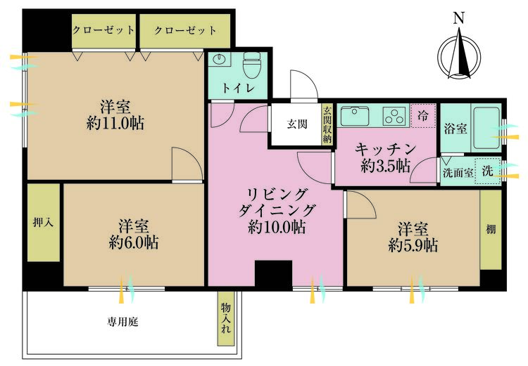 その他 3LDK、専有面積70.9m2