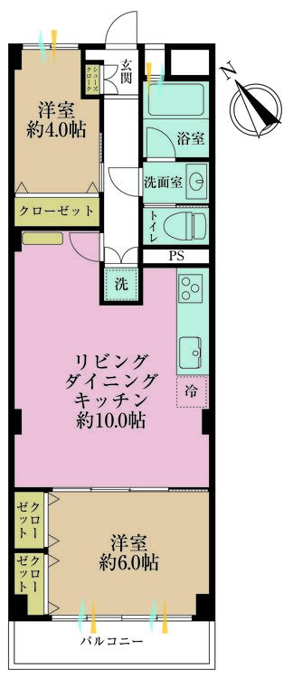 その他 2LDK、専有面積55.8m2、バルコニー面積4.05m2