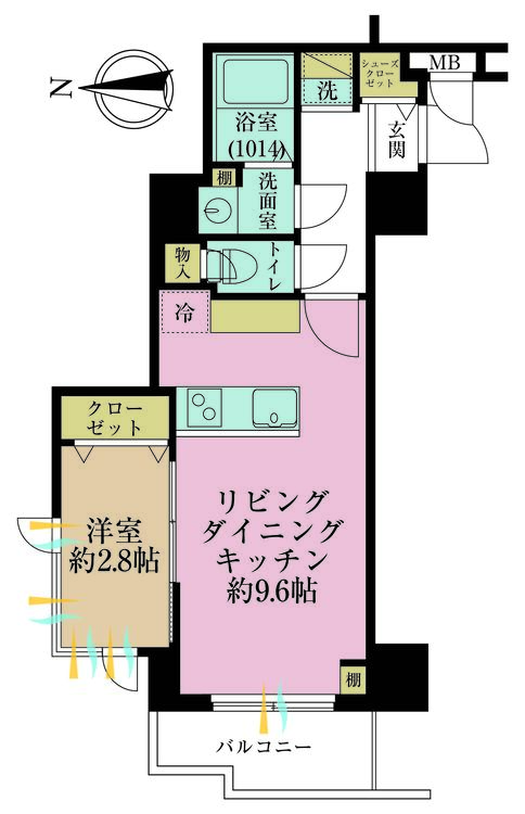 その他 1LDK、専有面積31.89m2、バルコニー面積3.3m2