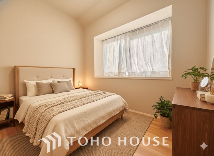 内装 ＊配置してある家具や小物はCGによるイメージ画像です。寝室は一日の疲れを癒す大切な空間。快適で落ち着けるおすすめの間取りです。