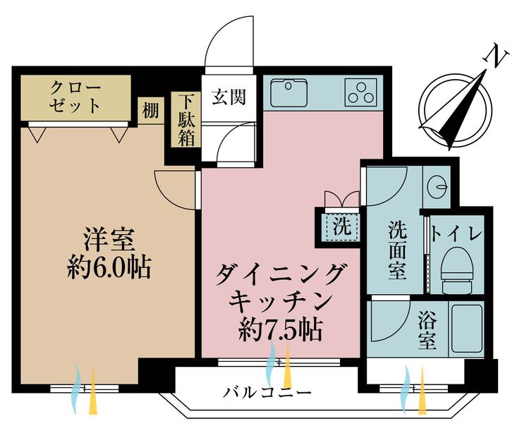その他 1DK、専有面積38.77m2