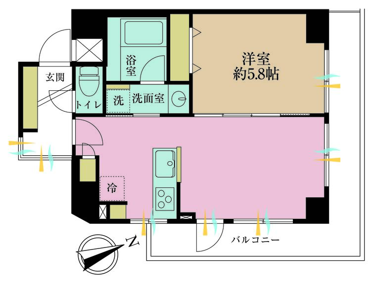 その他 1LDK、専有面積40.73m2、バルコニー面積9.99m2