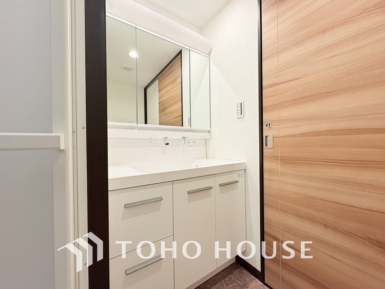 洗面 清潔感のある洗面室