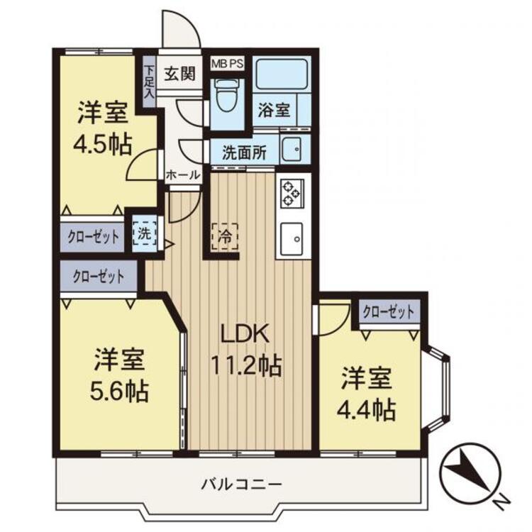 間取り 【間取り図】角部屋につき日当り良好のお部屋です！フルリフォーム物件です！