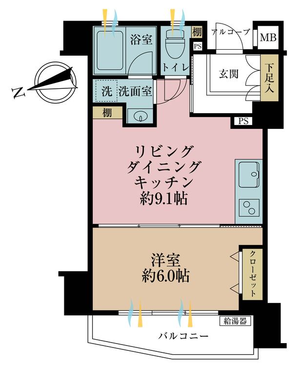 その他 1LDK、専有面積36.38m2、バルコニー面積4.5m2