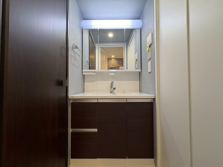 洗面 何かと物が増える場所だからこそ、スッキリと見映えの良い空間に。