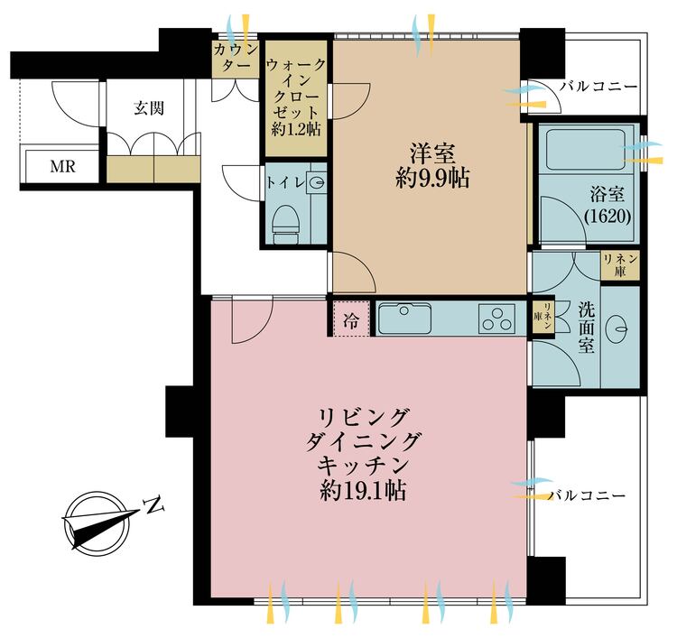 その他 1LDK、専有面積70.65m2、バルコニー面積9.47m2