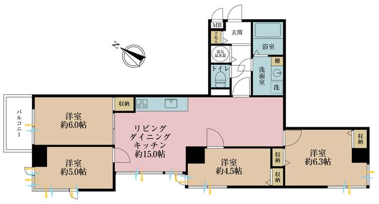 その他 4LDK、専有面積82.94m2、バルコニー面積4.65m2