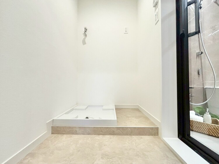 洗面 十分な広さの脱衣所。