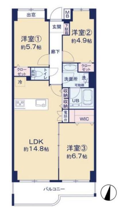 間取り 全室開口部有、陽当たりと風通しのよい住まい