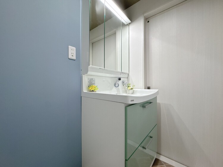 洗面 何かと物が増える場所だからこそ、スッキリと見映えの良い空間に。