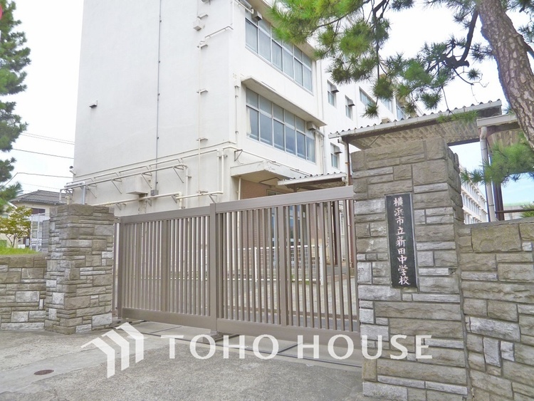 周辺 横浜市立新田中学校　距離350ｍ