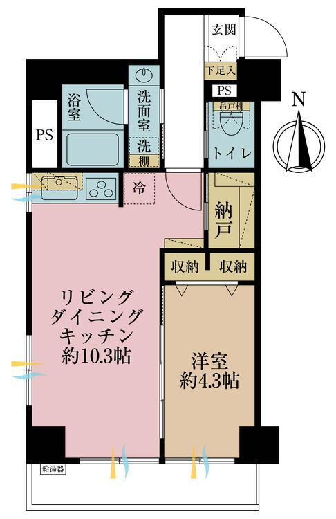 その他 1LDK、専有面積39.62m2、バルコニー面積3.95m2