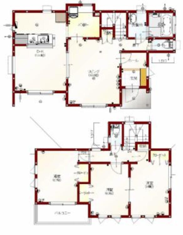 間取り  全室6帖以上の広々とした空間で、家族との時間をゆったりと過ごせます。