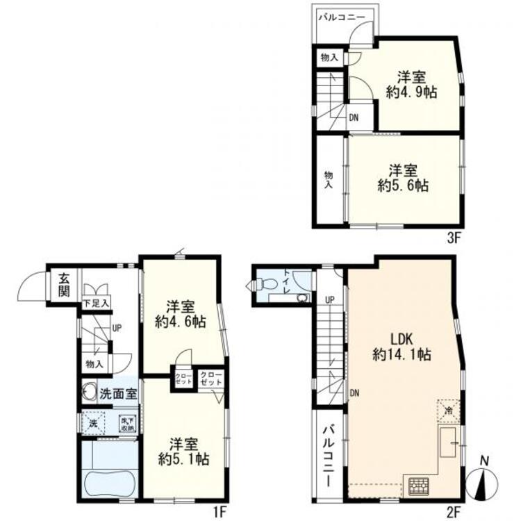 間取り ４ＬＤＫ＋カースペース
