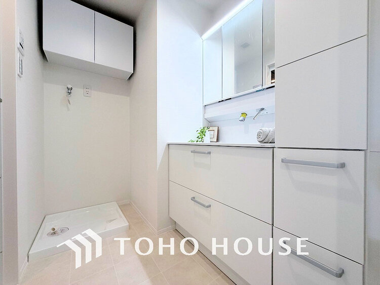 洗面 清潔感のある脱衣場