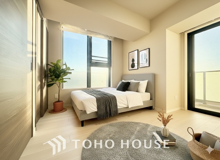 内装 ＊配置してある家具や小物はCGによるイメージ画像です。寝室は一日の疲れを癒す大切な空間。快適で落ち着けるおすすめの間取りです。