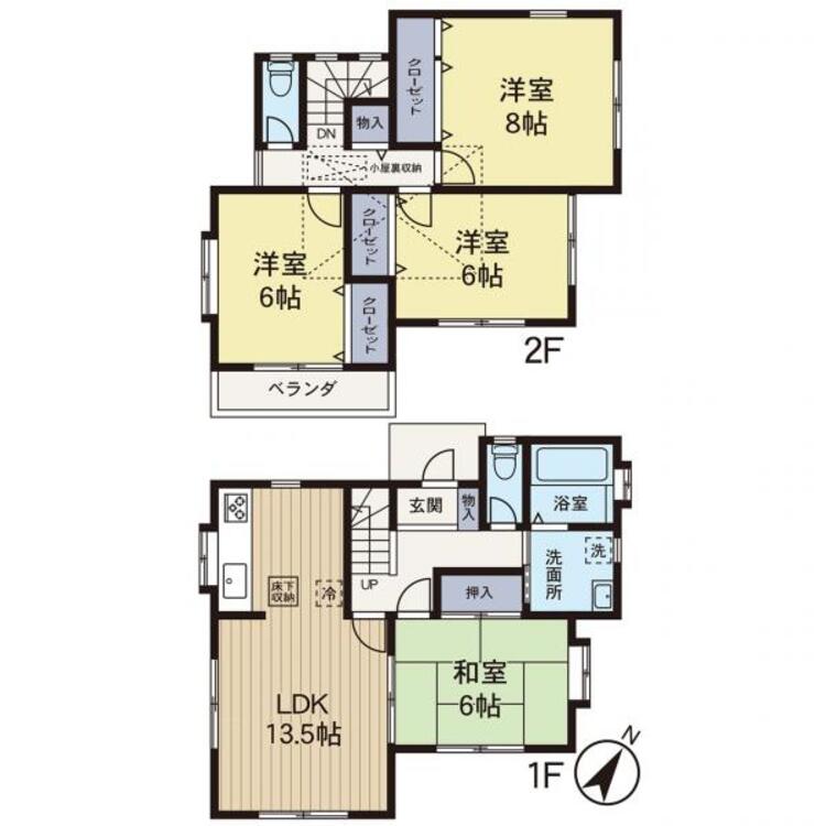 間取り 【間取り図】陽当たりが良い間取りです。