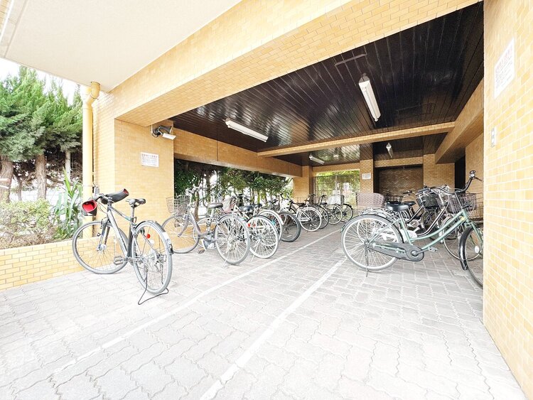 設備 整理整頓された駐輪場で、管理体制の良好さがうかがえます。