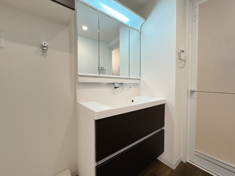 洗面 何かと物が増える場所だからこそ、スッキリと見映えの良い空間に。