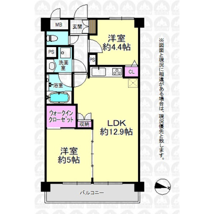 間取り 空室ですのでお気軽にご内覧出来ます！