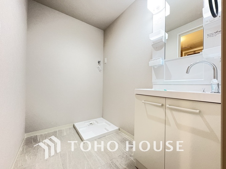 洗面 清潔感のある洗面室