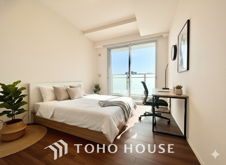 内装 ＊配置してある家具や小物はCGによるイメージ画像です。寝室は一日の疲れを癒す大切な空間。快適で落ち着けるおすすめの間取りです。