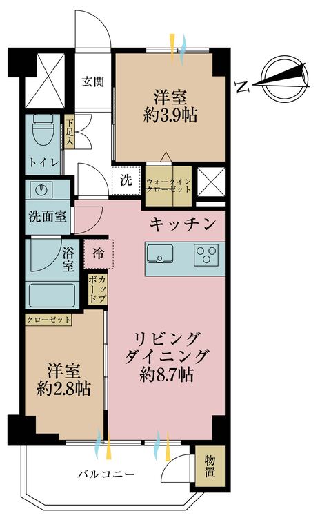 その他 2LDK、専有面積40.05m2、バルコニー面積3.24m2