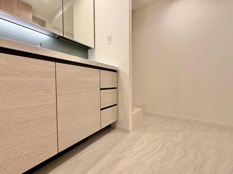 洗面 十分な広さの脱衣所。