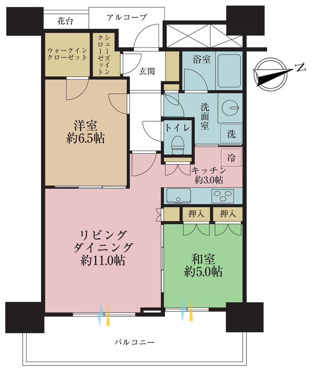 その他 2LDK、専有面積60.76m2、バルコニー面積12.33m2