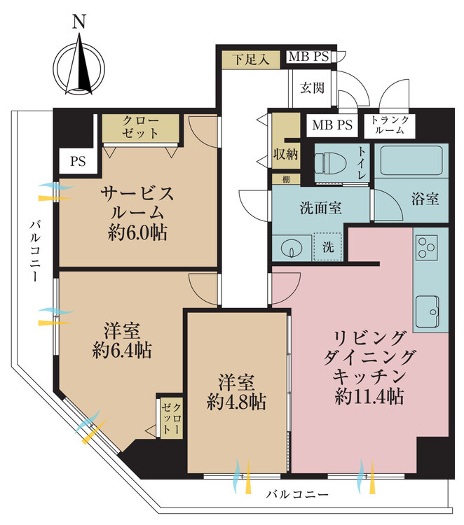その他 3LDK、価格4750万円、専有面積69.73m2、バルコニー面積10.67m2