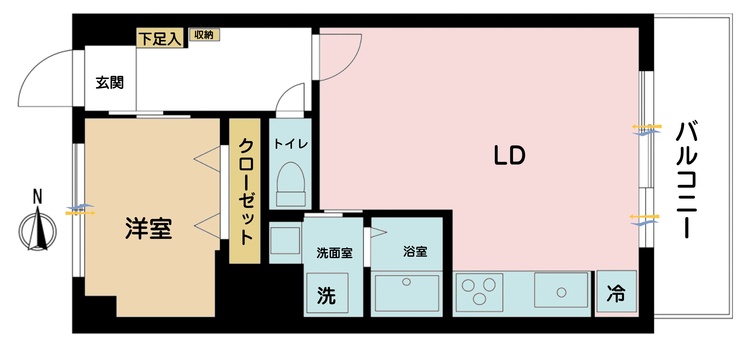 その他 1LDK、専有面積37.4m2、バルコニー面積5.28m2