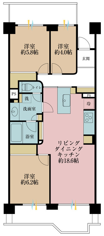 その他 3LDK、専有面積72.85m2、バルコニー面積16.17m2