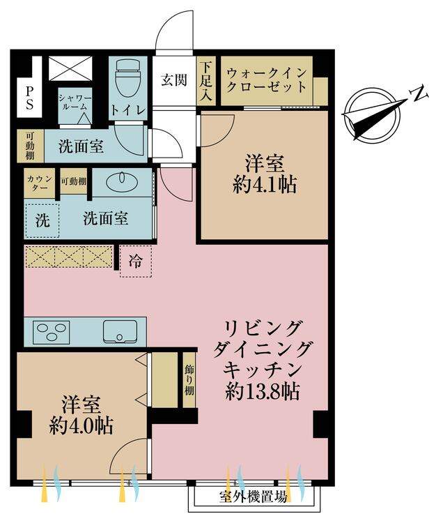 その他 1LDK+S（納戸）、専有面積57.43m2