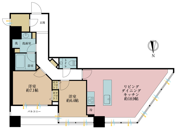 その他 2LDK、専有面積78.51m2、バルコニー面積6.43m2