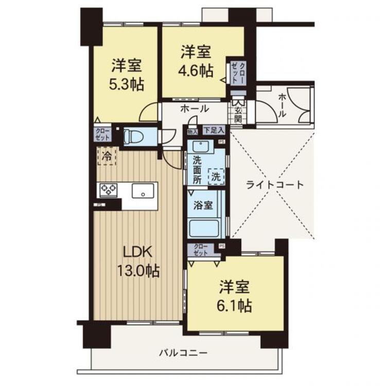 間取り 【間取り図】使い勝手の良い３LDKの間取りです！全居室収納あります！