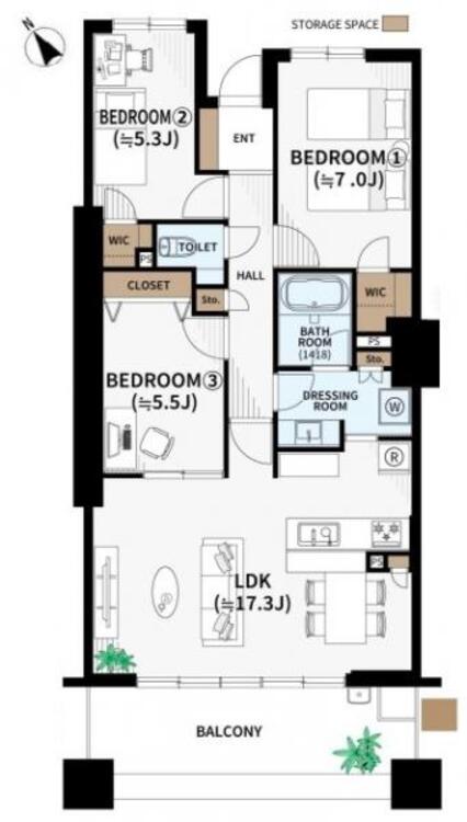 間取り 動線の良い間取りは住む人の使いやすさを一番に考えた設計です！計算されたゆとりとひかりが空間を演出！！永く住むを念頭に日々変化していくライフスタイルにも対応できるように思いやりのつまった間取りです！ 